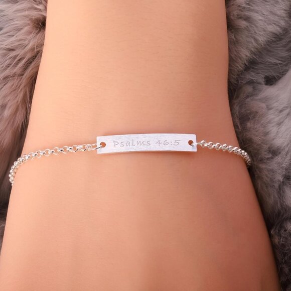Christian Jewelry Bracelet Sterling Silver Psalm 46:5 Faith Gift for Women - Picture 5 of 8
